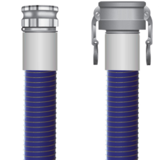 2C01-0200-0240-AL-CXE Heavy-Duty Petroleum Composite Suction and Discharge Hose - 2'' ID x 2.24'' OD, 250 PSI, Natural Polypropylene Tube with POLYFIBER Reinforcement and Galvanized Helix