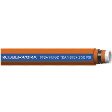 FTSA103-075 Heavy-Duty Food Suction and Discharge Hose for Oil-Based Food Products - White Chlorobutyl Tube, Textile Reinforcement, Monofilment Helix - 0.75" ID, 150 PSI Maximum Pressure, -30°F to 220°F Temperature Range - FDA Compliant